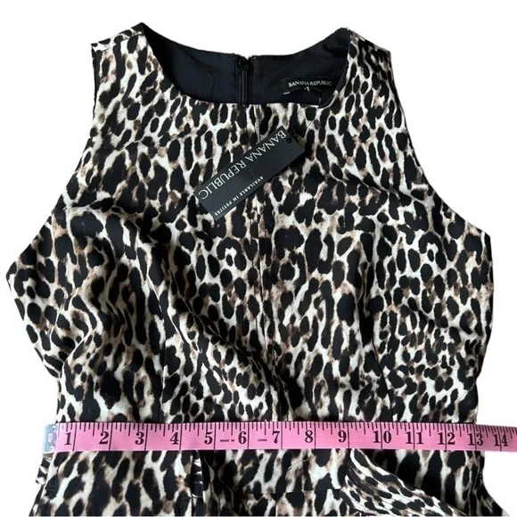 NWT Banana Republic Women’s Leopard Print Crop Wide Leg Sleeveless Jumpsuit, 2 - Picture 10 of 13